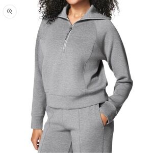 Women's SPANX Gray Air Essentials Half Zip